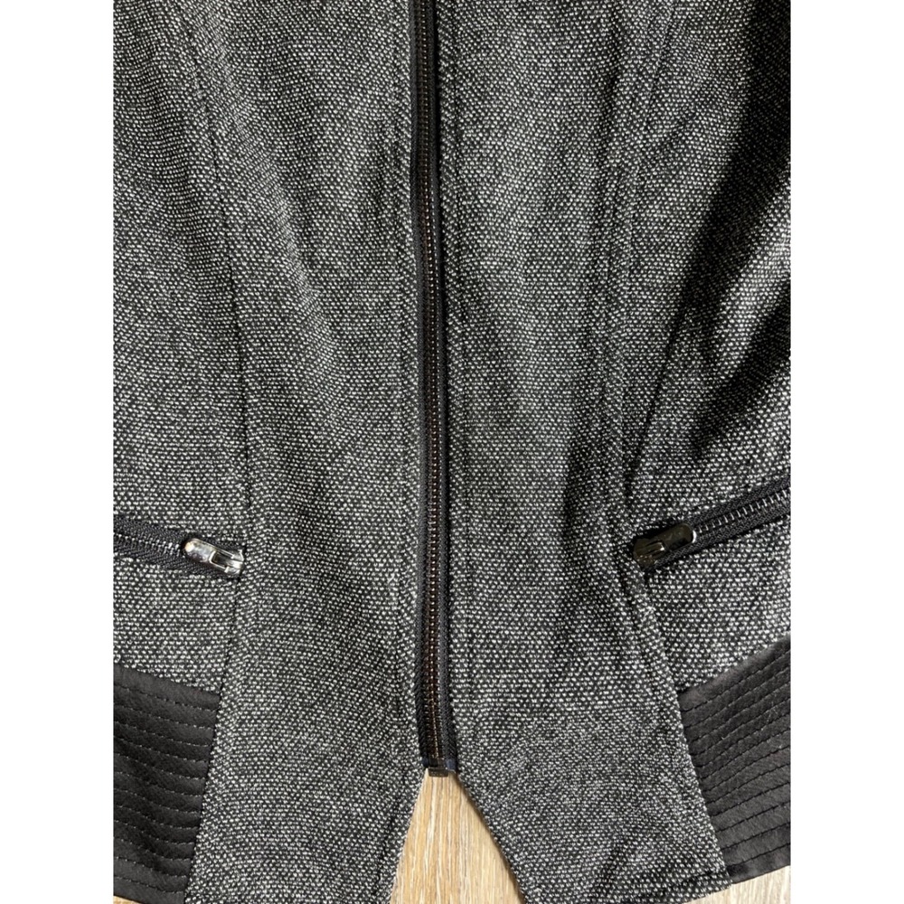 White House Black Market Jacket Womens‎ XS Black Gray Excellent Tweed Moto Zip - Picture 3 of 7